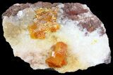 Wulfenite Crystals on Calcite - Los Lamentos, Mexico #139786-1
